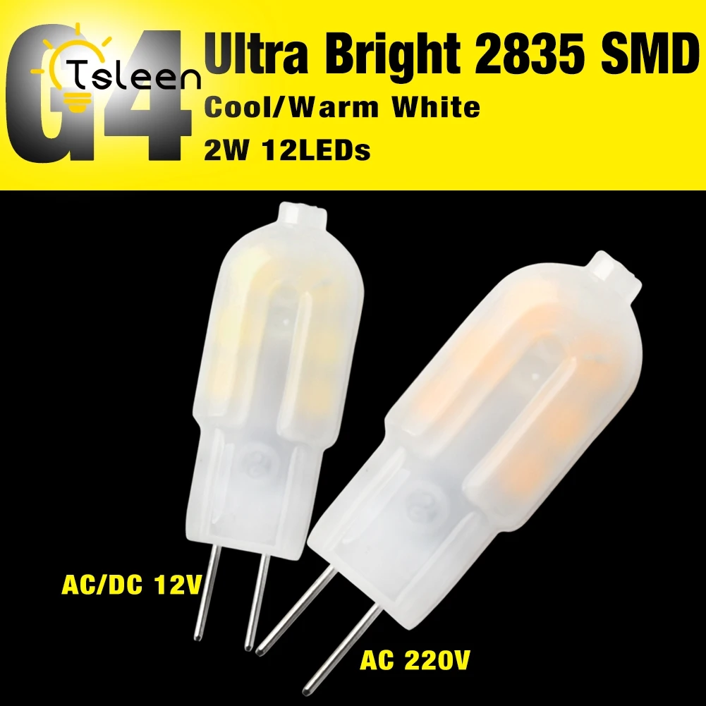 Молочная крышка G4 LED 12V AC DC COB Light 2W высококачесветодиодный Светодиодная лампа Тип