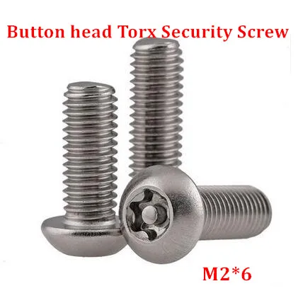 100 шт. M2 * 6 ISO7380 Torx кнопочная головка защищенный защитный винт A2 из нержавеющей