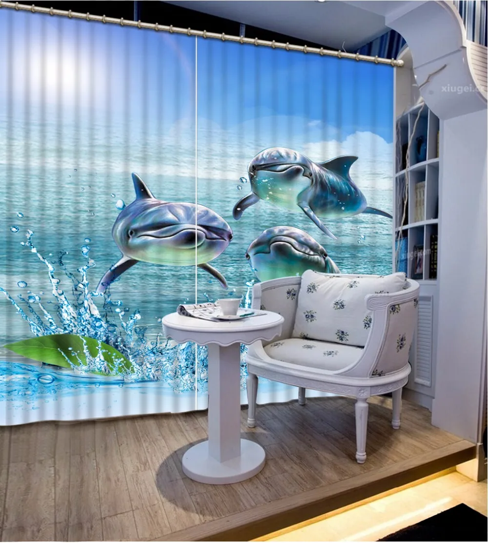 3D Printing Curtains dolphin palying Curtains Living Room Bedroom Window Blackout Curtain Children Room Curtains
3D Printing Curtains dolphin palying Curtains Living Room Bedroom Window Blackout Curtain Children Room Curtains