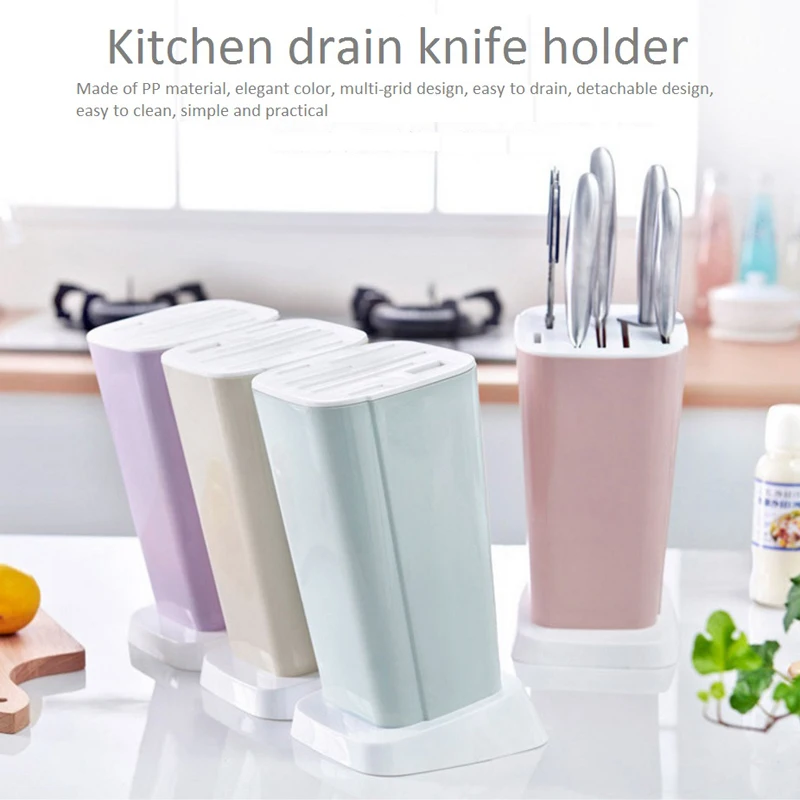 Washable Plastic Multi-function Kitchen Knife Racks Turret Tool Holder Kitchen Shelving Storage Rack Knife Inserted Storage Rack
Washable Plastic Multi-function Kitchen Knife Racks Turret Tool Holder Kitchen Shelving Storage Rack Knife Inserted Storage Rack
