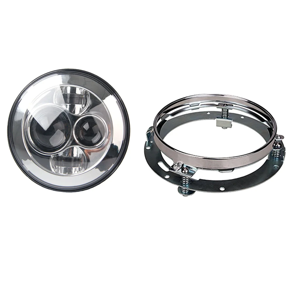 

1 pcs 7" inch Round Headlights Led with 1 pcs bracket ring For Je-ep Wr-angler 97-15 Hum-mer Toyota Defender Motorcycle
