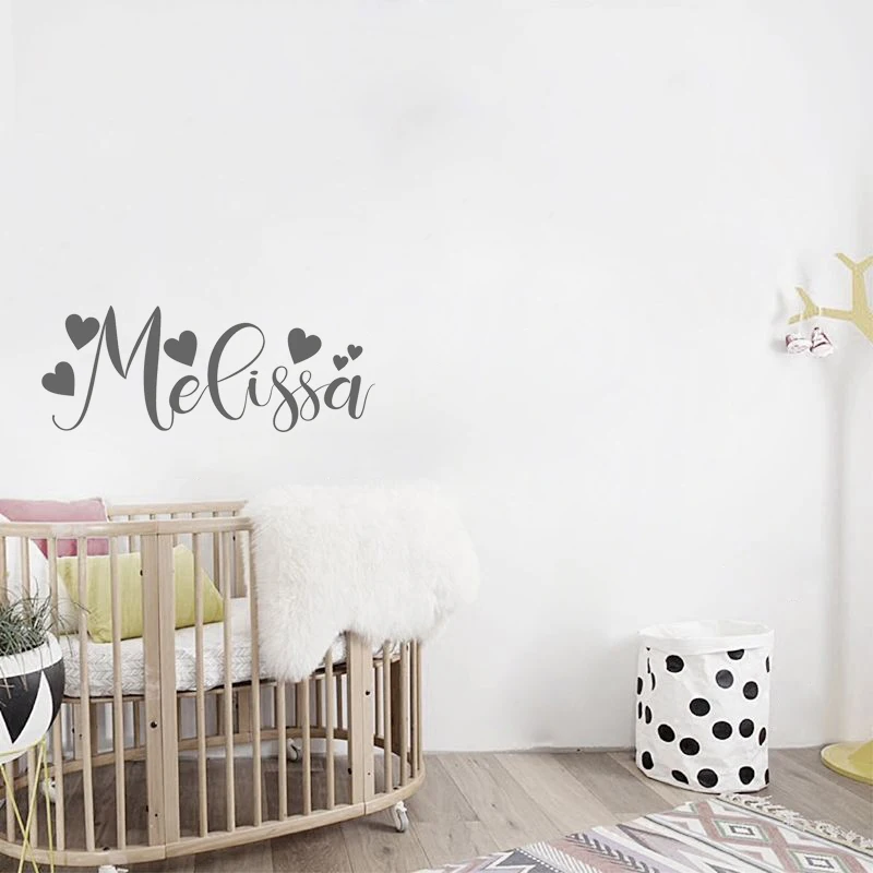 Custom Name With Hearts Baby Girls Gift Nursery Wall Sticker Kids Child Bedroom Decoration Vinyl Art Design Ornament LX140
Custom Name With Hearts Baby Girls Gift Nursery Wall Sticker Kids Child Bedroom Decoration Vinyl Art Design Ornament LX140