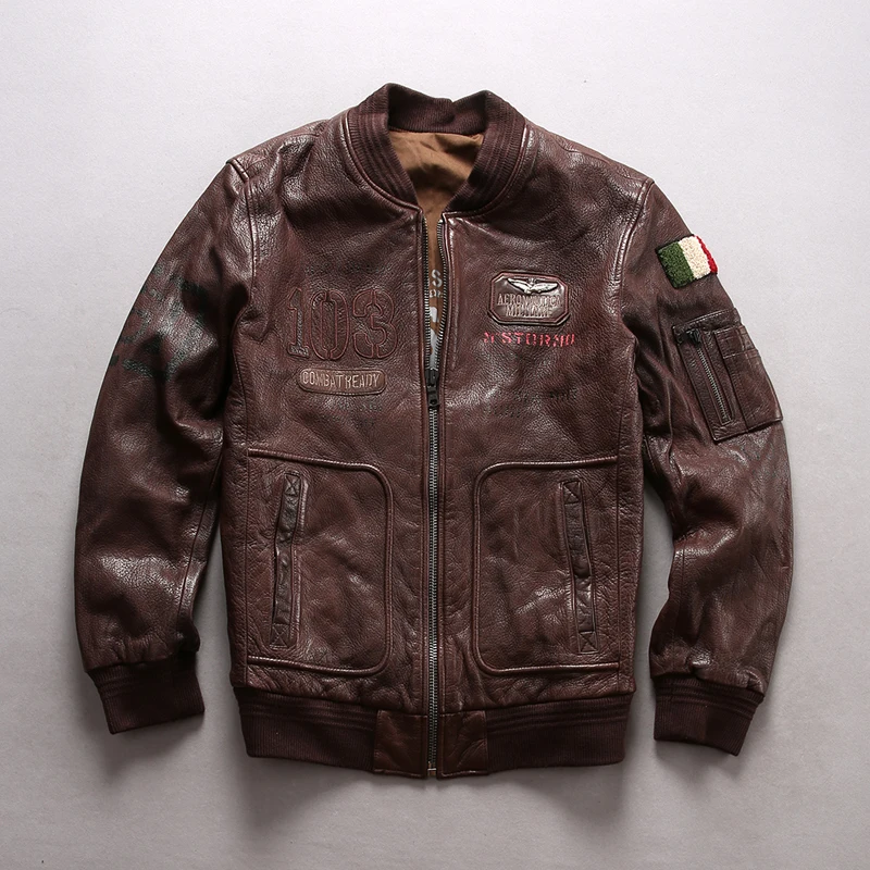 Free Shipping 100% Genuine Leather Jacket Indian Printing Slim Motorcycle Sheepskin Leather Jackets
Free Shipping 100% Genuine Leather Jacket Indian Printing Slim Motorcycle Sheepskin Leather Jackets