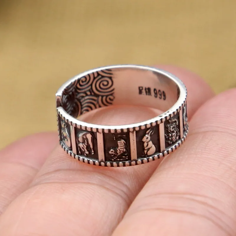 FNJ 925 Silver Zodiac Ring Jewelry New Fashion S925 Sterling Thail Silver Rings for Women Men Adjustable Size 7.5-9 bague
FNJ 925 Silver Zodiac Ring Jewelry New Fashion S925 Sterling Thail Silver Rings for Women Men Adjustable Size 7.5-9 bague