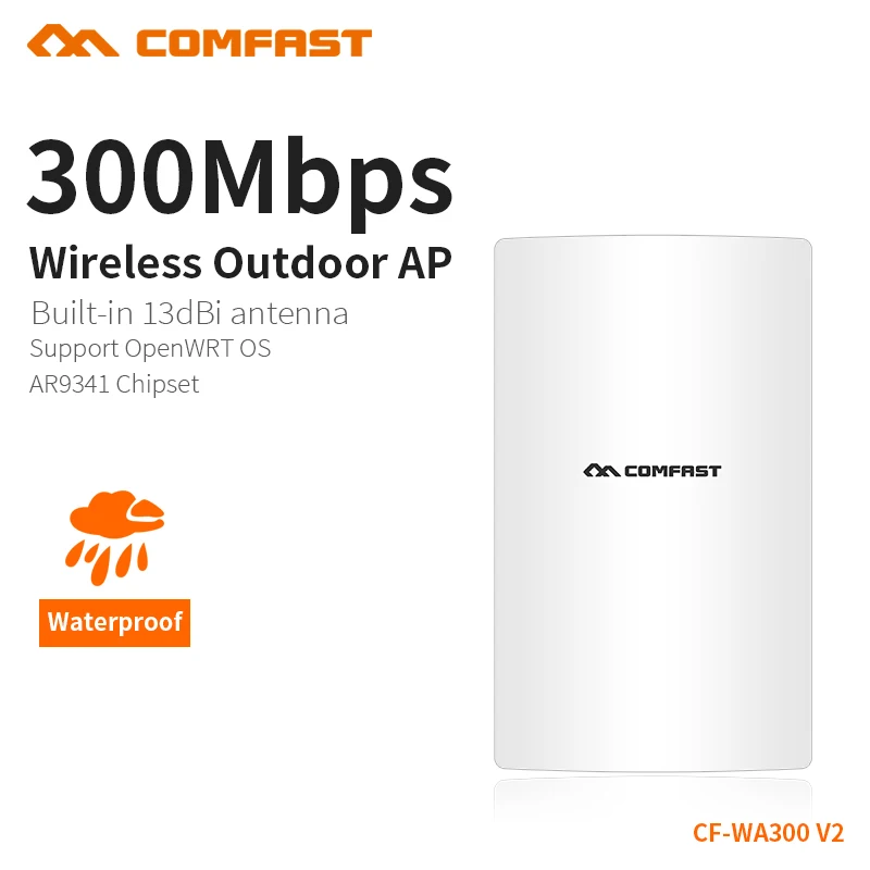 COMFAST Access Point Outdoor 300Mbps 2.4Ghz Wifi Hot Spots Waterproof Amplifier Wifi Router Built In Watchdog Chipset CF-WA300V2
COMFAST Access Point Outdoor 300Mbps 2.4Ghz Wifi Hot Spots Waterproof Amplifier Wifi Router Built In Watchdog Chipset CF-WA300V2