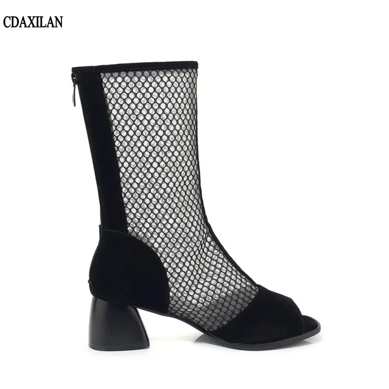 CDAXILAN new arrivals boots women breathable mesh suede style knee-high boost middle heels peep toe fishnet summer ladies shoes
CDAXILAN new arrivals boots women breathable mesh suede style knee-high boost middle heels peep toe fishnet summer ladies shoes
