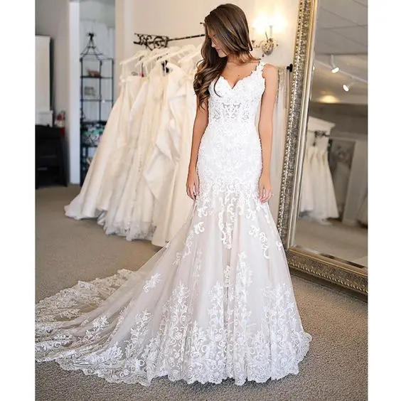 vestido novia sirena 2019 Wedding Dress Simple Vintage Lace Mermaid Wedding Gown V-neck Button Back
vestido novia sirena 2019 Wedding Dress Simple Vintage Lace Mermaid Wedding Gown V-neck Button Back