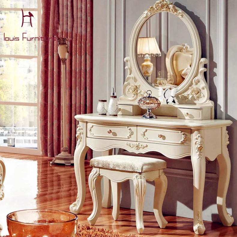 Luxury French style Pricess dresser makeup dressing table with mirror vanity set
Luxury French style Pricess dresser makeup dressing table with mirror vanity set