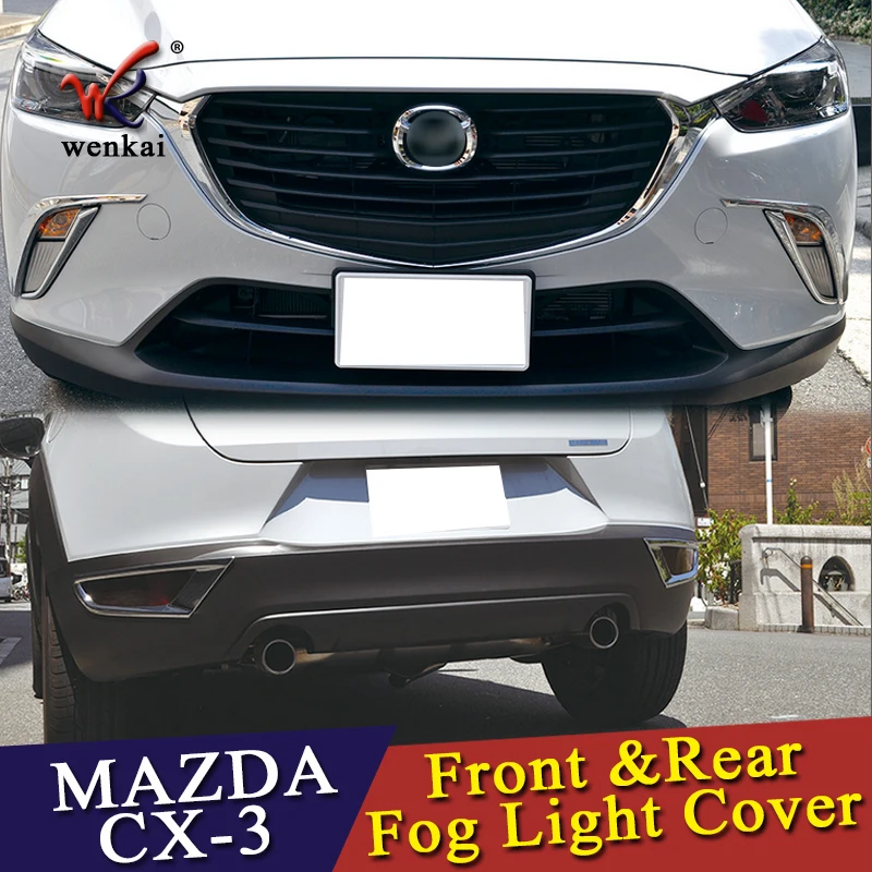 WENKAI Передняя и задняя хромированная противотуманная фара крышка для Mazda CX-3 2016 2017 2018 задний бампер отражатель аксессуары для автомобиля Стайлинг
WENKAI Передняя и задняя хромированная противотуманная фара крышка для Mazda CX-3 2016 2017 2018 задний бампер отражатель аксессуары для автомобиля Стайлинг