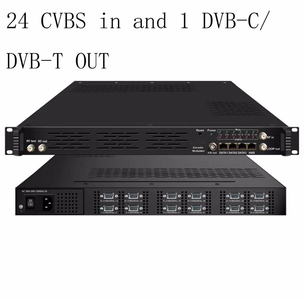 

high integration 720P 24 way AV to DVB-C/DVB-T encoder modulator Digital TV Headend QAM RF Modulator cvbs to DVB-C/DVB-T