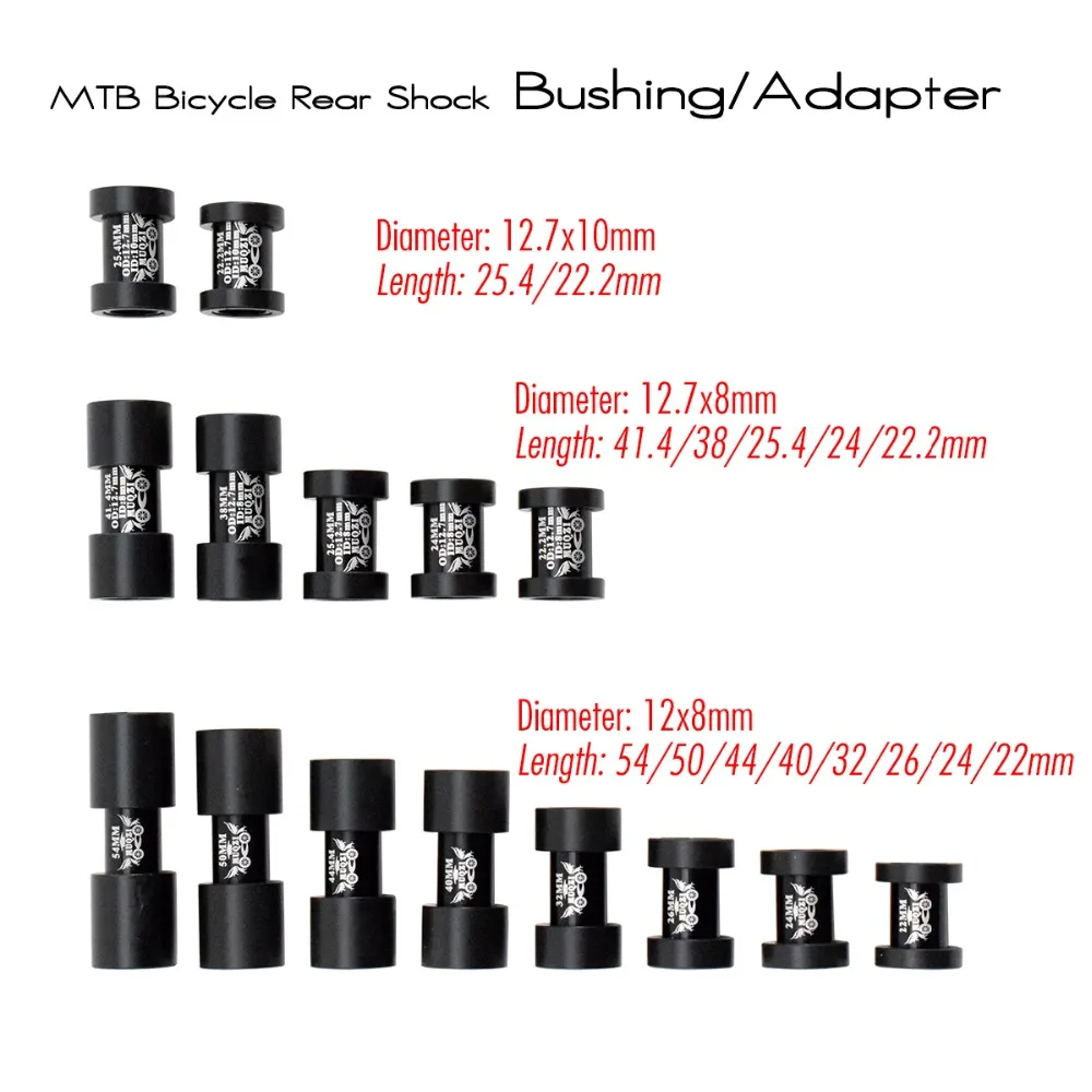 Lightweight AL 7075 Alloy Mountain Bike Rear Shock Absorber Bushing Bicycle Adapter Sleeve Shim 12/12.7x8/10mm Cycle Accessories |