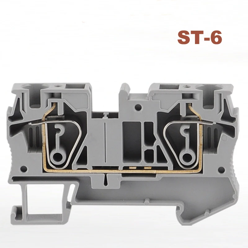 1/5Pcs Spring Terminal Block Bornier ST-6 Din Rail Screwless Wire Cable Connector Copper Morsettiera 50A 6mm2
1/5Pcs Spring Terminal Block Bornier ST-6 Din Rail Screwless Wire Cable Connector Copper Morsettiera 50A 6mm2