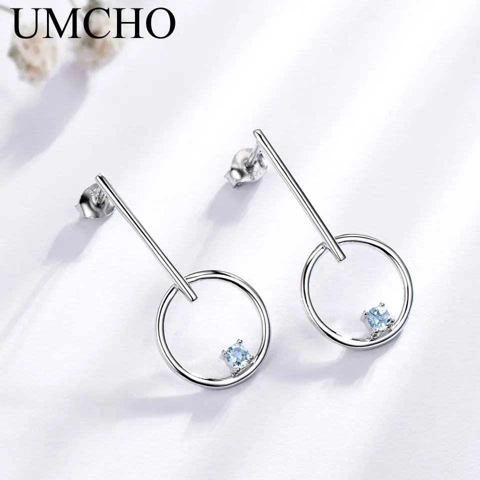 UMCHO Natural Sky Blue Topaz 925 Sterling Silver Earrings For Women Classic Wedding Christmas Drop Earrings Brand Fine Jewelry
UMCHO Natural Sky Blue Topaz 925 Sterling Silver Earrings For Women Classic Wedding Christmas Drop Earrings Brand Fine Jewelry