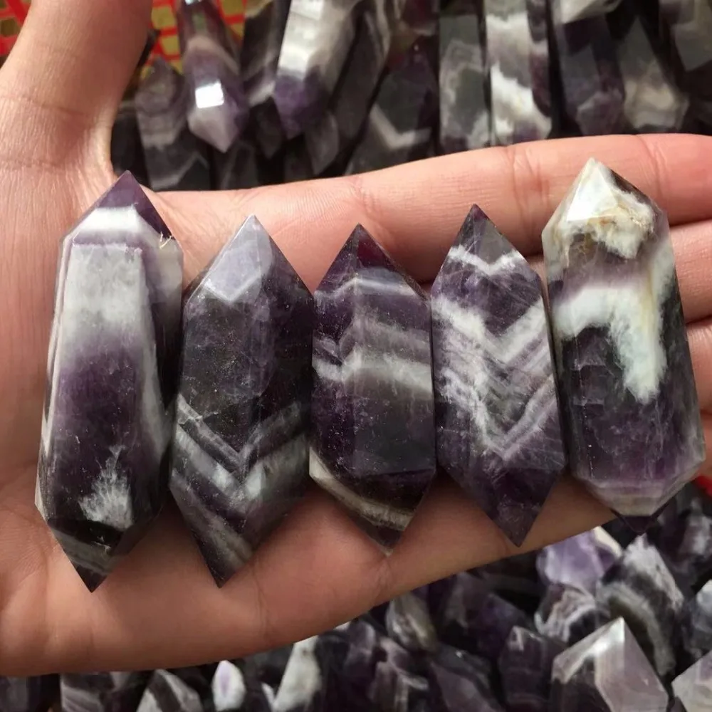 5pcs Natural dream amethyst obelisk quartz crystal Wand double point healing natural stones and minerals
5pcs Natural dream amethyst obelisk quartz crystal Wand double point healing natural stones and minerals