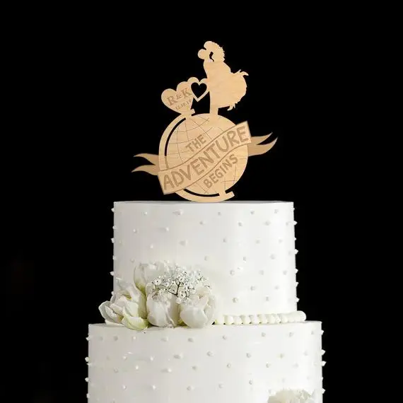 Фото Дорожный Топпер для торта уникальный свадебного деревянный в - купить