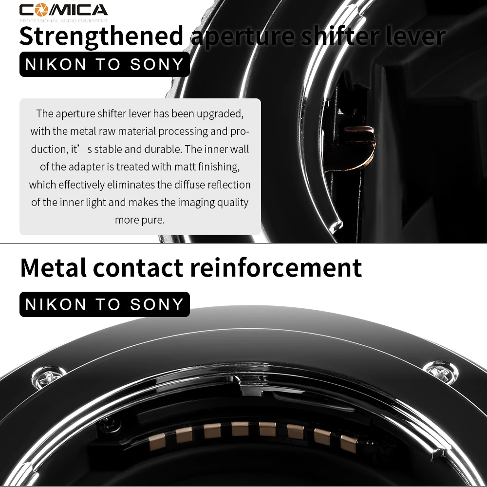 Новый электронный адаптер для объектива COMMLITE CM-ENF-E1 PRO Nikon F к камере Sony E-Mount с