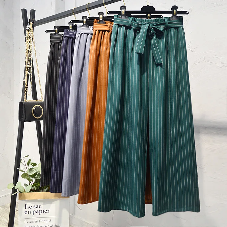 Autumn High-waist Loose Striped Pants Women 2020 Korean Summer Wide Leg Pants Women High Waisted Lace Up Pants Women Bottoms
Autumn High-waist Loose Striped Pants Women 2020 Korean Summer Wide Leg Pants Women High Waisted Lace Up Pants Women Bottoms