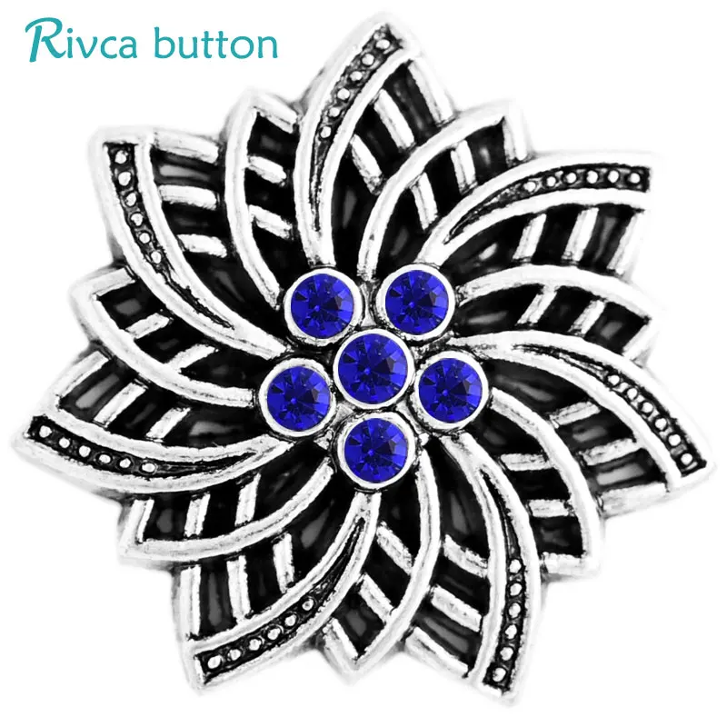 D03329 Rivca Золотая Застежка 8 цветов новейшие Стразы 18 мм старинные серебряные