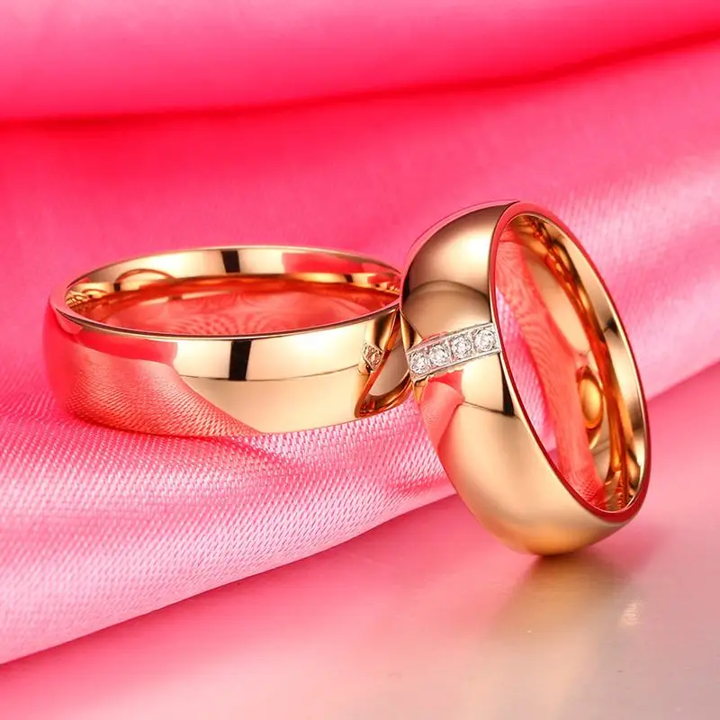 Vnox Classic Wedding Rings for Women Men Rose Gold-color CZ Stones Alliance Anniversary Promise Band Bijoux
Vnox Classic Wedding Rings for Women Men Rose Gold-color CZ Stones Alliance Anniversary Promise Band Bijoux