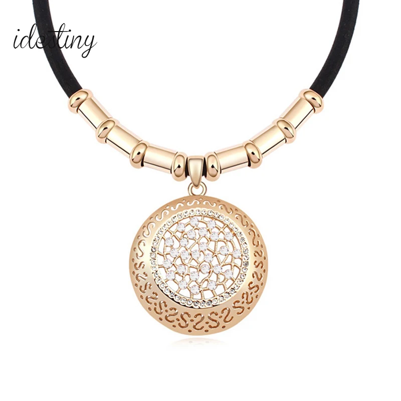 Роскошная круглая подвеска IDESTINY, ожерелье-чокер с веревкой, цепочка, ожерелье, лучший рождественский подарок для женщин