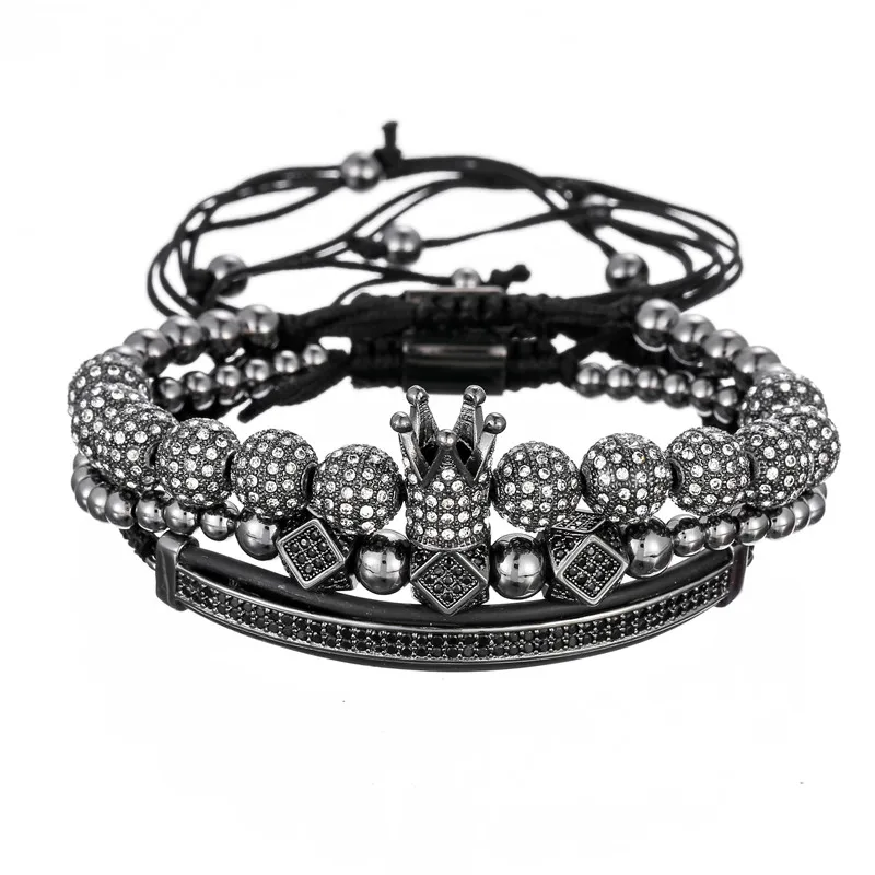 New 3Pcs/Set Luxury Pave CZ Polygon Ball Crown Moon Charm Copper Beads Braiding Macrame Women Men Bracelets & Bangle Set Jewelry
New 3Pcs/Set Luxury Pave CZ Polygon Ball Crown Moon Charm Copper Beads Braiding Macrame Women Men Bracelets & Bangle Set Jewelry