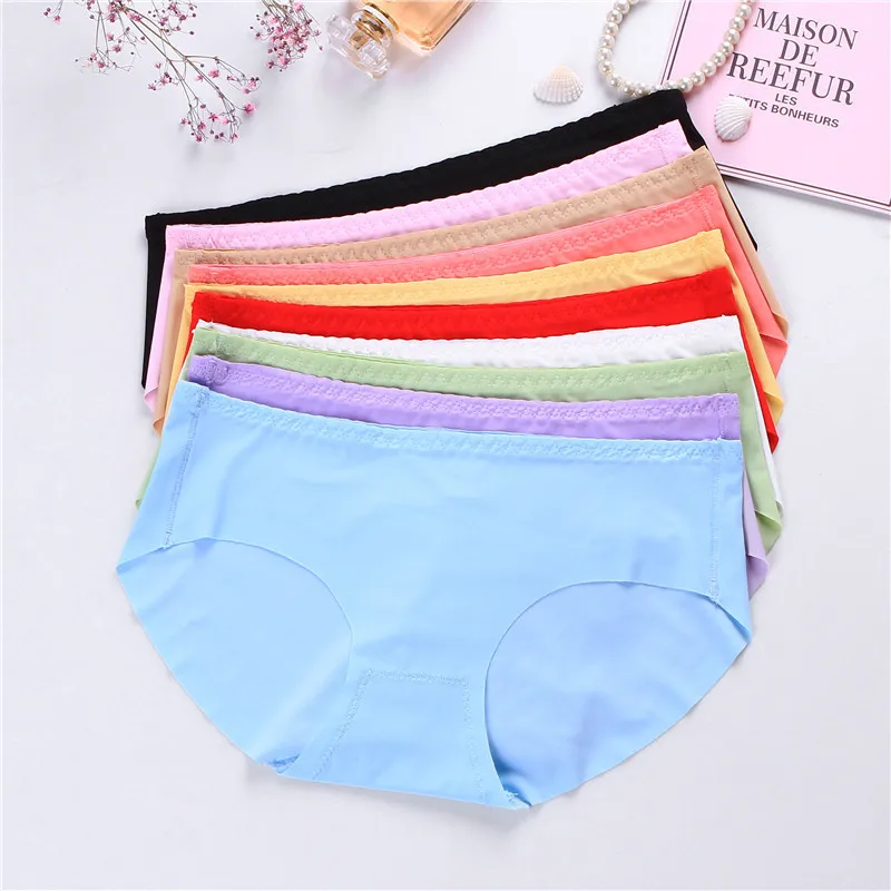 Women's Seamless Ice Silk Underwear 8 Colors Optional Ladies Underwear Sexy Solid Color Low Waist Underwear
Women's Seamless Ice Silk Underwear 8 Colors Optional Ladies Underwear Sexy Solid Color Low Waist Underwear
