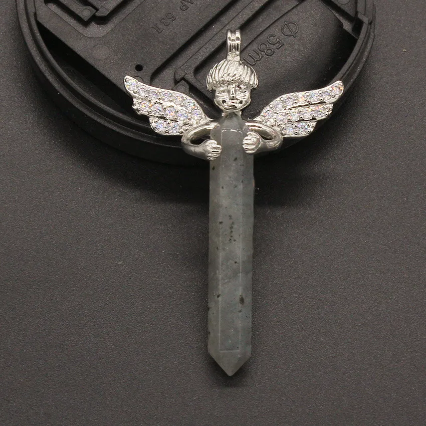 Trendy-beads Silver Plated Angel Embrace Hexagon Column Labradorite Stone Pendant Vintage Jewelry
Trendy-beads Silver Plated Angel Embrace Hexagon Column Labradorite Stone Pendant Vintage Jewelry