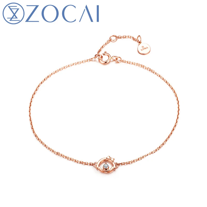 

ZOCAI 2017 новое поступление Chi-Bi Sakura Real 0,03 CT Алмазный браслет 18K розовое золото (Au750) S80074T