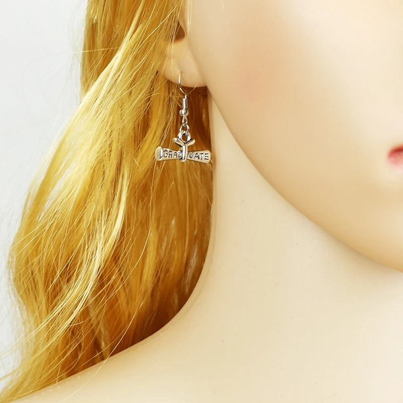 New Drop Earrings Graduation Certificate Book Cap Bachelor Hat Dangle For Women Girl Student Gift | Украшения и аксессуары