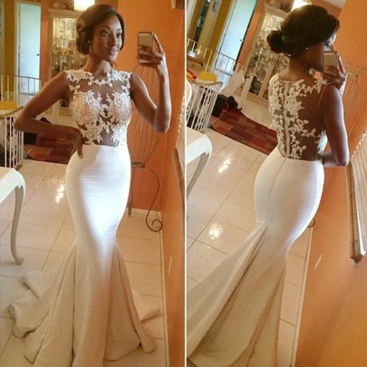 Custom Made New Cap Sleeves Satin Lace Mermaid Evening Dresses 2020 Sexy Illusion Back Formal Dresses Robe de Soiree Lang
Custom Made New Cap Sleeves Satin Lace Mermaid Evening Dresses 2020 Sexy Illusion Back Formal Dresses Robe de Soiree Lang