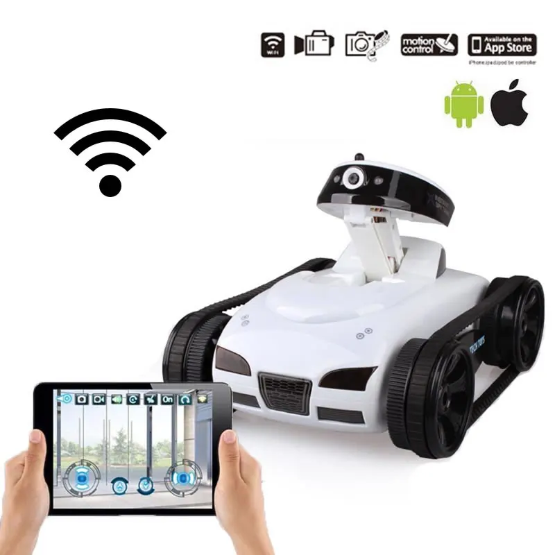 Funny WiFi RC Tank Car Model with 0.3MP HD Camera Realtime Transmission Toys Remote Control by Moblie Phone Boy Birthday Gift
Funny WiFi RC Tank Car Model with 0.3MP HD Camera Realtime Transmission Toys Remote Control by Moblie Phone Boy Birthday Gift