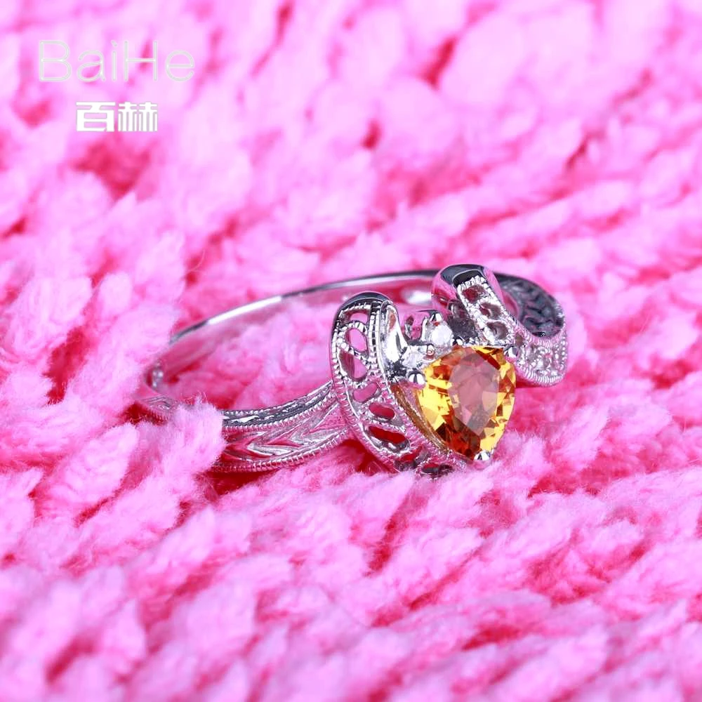 BAIHE Solid 14K White Gold 1.0CT Flawless Trillion Citrine Wedding Women Wedding Fine Jewelry Heart Citrine Ring
BAIHE Solid 14K White Gold 1.0CT Flawless Trillion Citrine Wedding Women Wedding Fine Jewelry Heart Citrine Ring