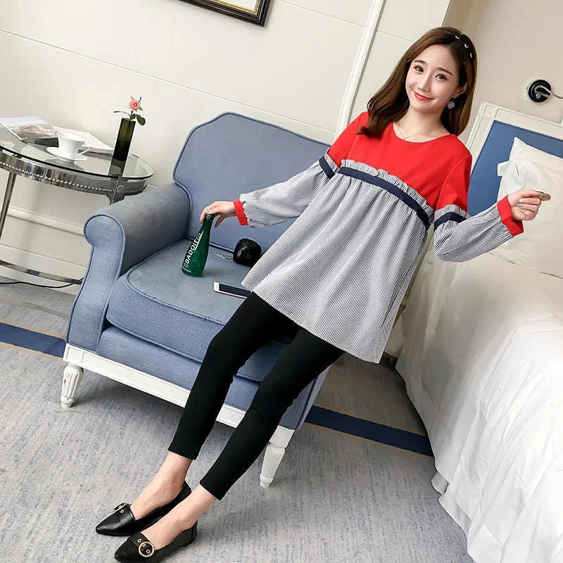 3716# Spring Fashion Maternity Blouses Patchwork Striped Loose Clothes for Pregnant Women Elegant Autumn Pregnancy Shirts Tops
3716# Spring Fashion Maternity Blouses Patchwork Striped Loose Clothes for Pregnant Women Elegant Autumn Pregnancy Shirts Tops