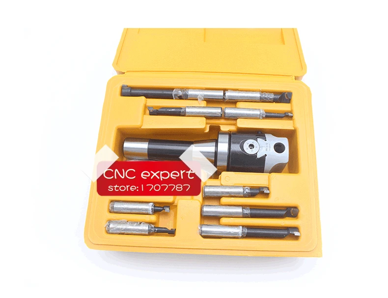 R8 taper, M12 thread, F1-12 50mm boring head with R8 shank and 9pcs 12mm boring bars, boring head set, F1 boring head
R8 taper, M12 thread, F1-12 50mm boring head with R8 shank and 9pcs 12mm boring bars, boring head set, F1 boring head