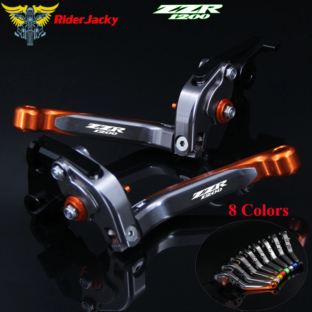 Оранжевые + титановые Складные Выдвижные рычаги тормозной муфты для Kawasaki ZZR 1200