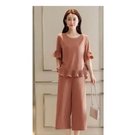Plus Size Outfits Women Two Piece Outfits Korean 2 Piece Set Top And Pants Flare Sleeve Women's Summer Suit Conjunto Feminino
Plus Size Outfits Women Two Piece Outfits Korean 2 Piece Set Top And Pants Flare Sleeve Women's Summer Suit Conjunto Feminino