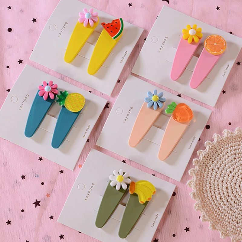 2Pcs/Lot New Girls Fruit Flower Cartoon Hair Clips Kids Headwear Set Cute Watermelon Hairpins Children Fashion Hair Accessories
2Pcs/Lot New Girls Fruit Flower Cartoon Hair Clips Kids Headwear Set Cute Watermelon Hairpins Children Fashion Hair Accessories