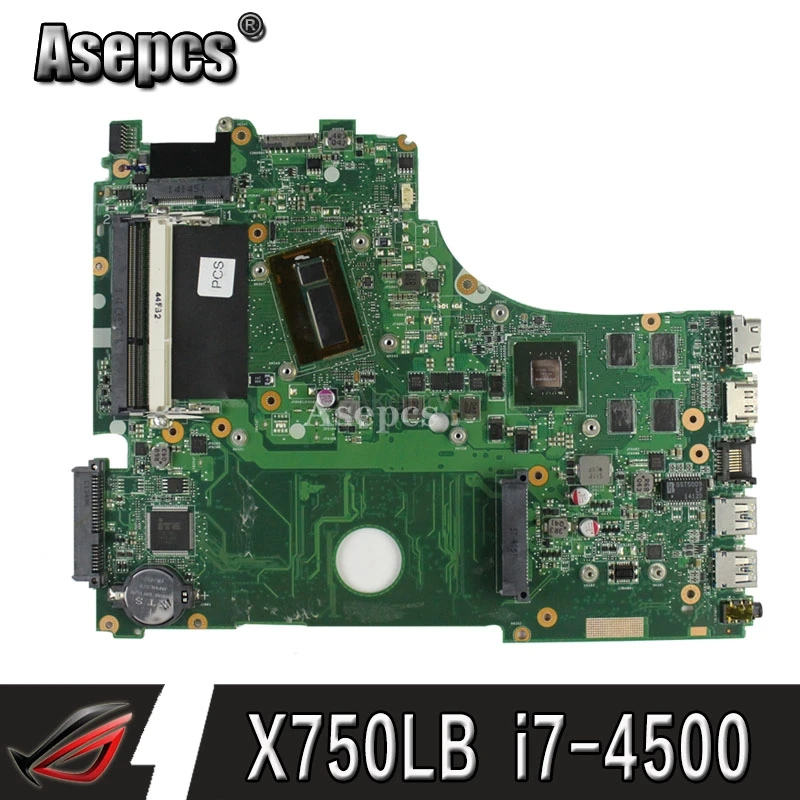 X750LB материнская плата для ноутбука For Asus X750LN X750L K750L A750L Тест 100% ok I7 4500 ЦП