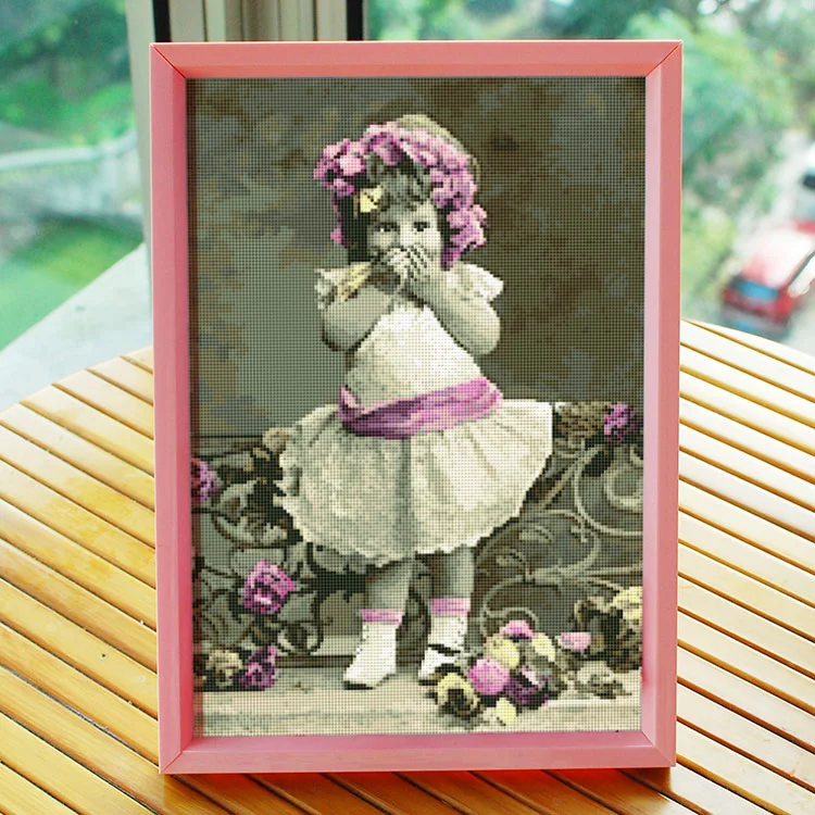 Vitoria little girl cross stitch kit DMC brand thread animal dog count canvas fabric embroidery handmade needlework craft
Vitoria little girl cross stitch kit DMC brand thread animal dog count canvas fabric embroidery handmade needlework craft