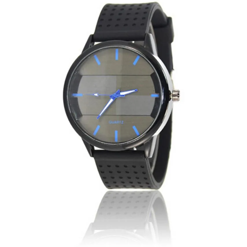 TZ#503 Luxury Quartz Sport Military Stainless Steel Dial Leather Band Wrist Watch Men