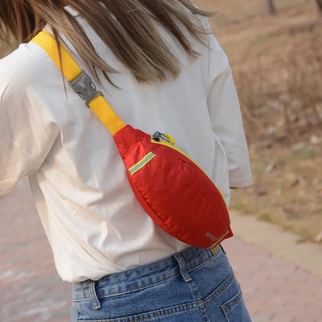 

Woman Man Bag Unisex Outdoor Students Sport Luminous Strip Crossbody Chest Phone nerka saszetka fanny packs 2019 banane sacoche