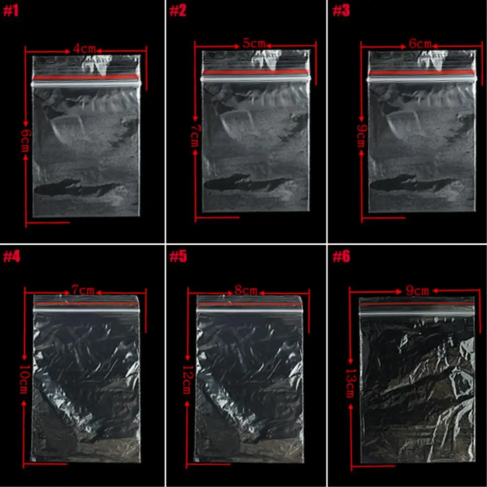 Дешевые Аксессуары 100 пластиковые прозрачные сумки с замком молнией закрывающие