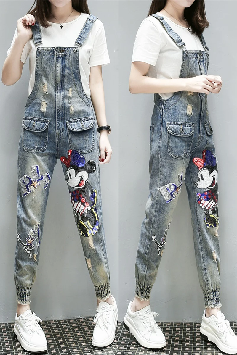 2018 New Spring Autumn Fashion Women Denim Overalls Sequined Hole Loose Pencil Jeans All-match Female Denim Trousers
2018 New Spring Autumn Fashion Women Denim Overalls Sequined Hole Loose Pencil Jeans All-match Female Denim Trousers