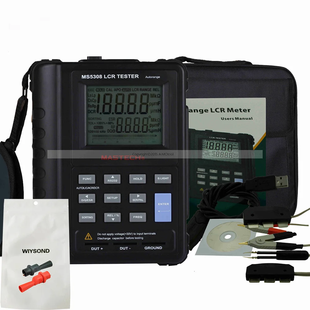 M118 WIYSOND зажим крокодил Mastech MS5308 LCR метр Портативный Ручной Автоматический диапазон LCR метр Высокая производительность 100 кГц 
M118 WIYSOND зажим крокодил Mastech MS5308 LCR метр Портативный Ручной Автоматический диапазон LCR метр Высокая производительность 100 кГц