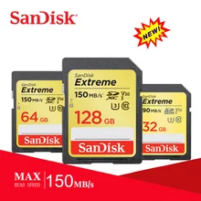 Двойной Флеш накопитель SanDisk Extreme памяти SD Card 64 Гб 128 ГБ