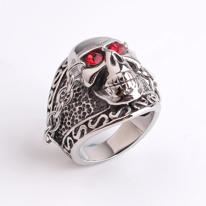Thick and heavy Red eye Skull 316L Stainless Steel finger rings for men wholesale
Thick and heavy Red eye Skull 316L Stainless Steel finger rings for men wholesale