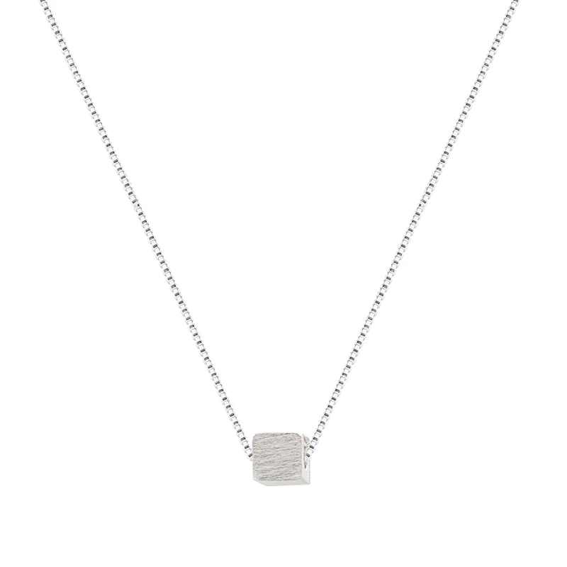 38+5cm New Hot 925 Sterling silver Block square Necklace Korean 0.3cm Pendant Chain simple female students girlfriend gift
38+5cm New Hot 925 Sterling silver Block square Necklace Korean 0.3cm Pendant Chain simple female students girlfriend gift
