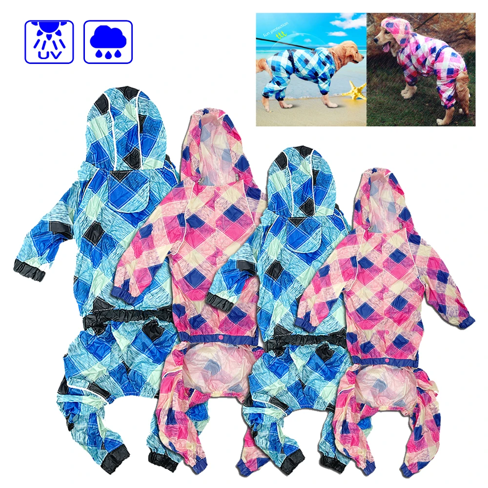 Plaid Dog Raincoat Pet Sun-proof Clothing Rain Jacket Poncho Jumpsuits With Leash Hole For Medium Large Pets
Plaid Dog Raincoat Pet Sun-proof Clothing Rain Jacket Poncho Jumpsuits With Leash Hole For Medium Large Pets