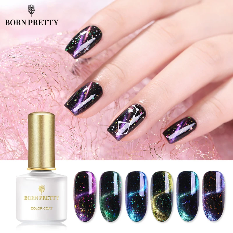 BORN PRETTY Магнитный Гель лак для ногтей 6 мл Блестящие Блестки фиолетовые цвета