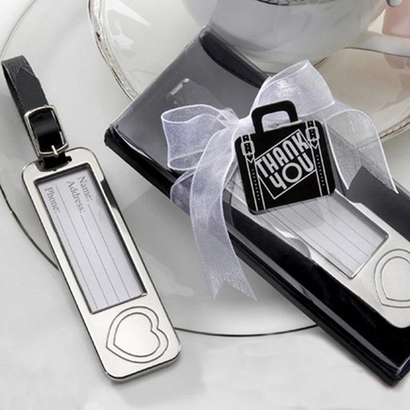 Free Shipping 12pcs/lot Wedding favors Silver Heart luggage tag wedding gifts in black gift box Fashion airplane name tag
Free Shipping 12pcs/lot Wedding favors Silver Heart luggage tag wedding gifts in black gift box Fashion airplane name tag